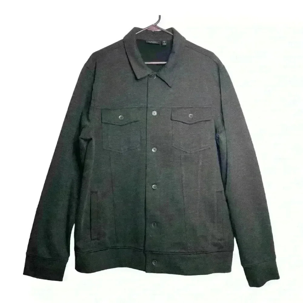 Marc Anthony black, snap front black, chest pockets, shacket-XXL